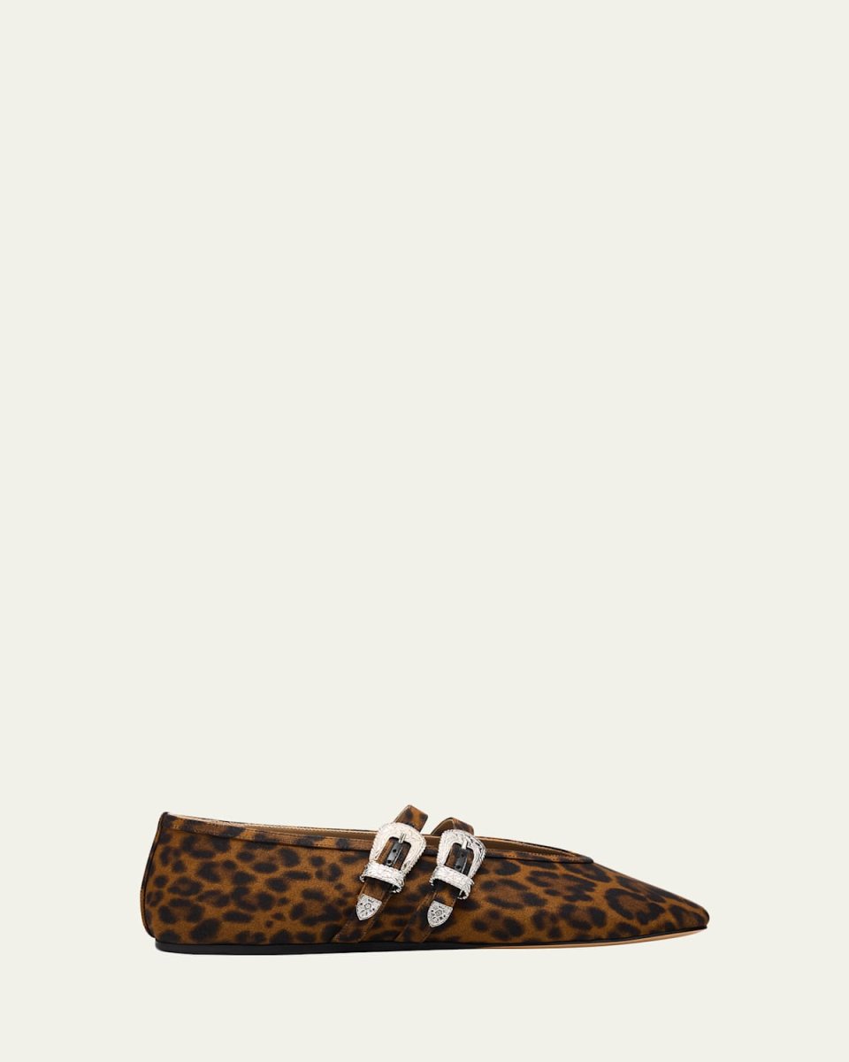 Claudia Leopard Mary Jane Ballerina Flats